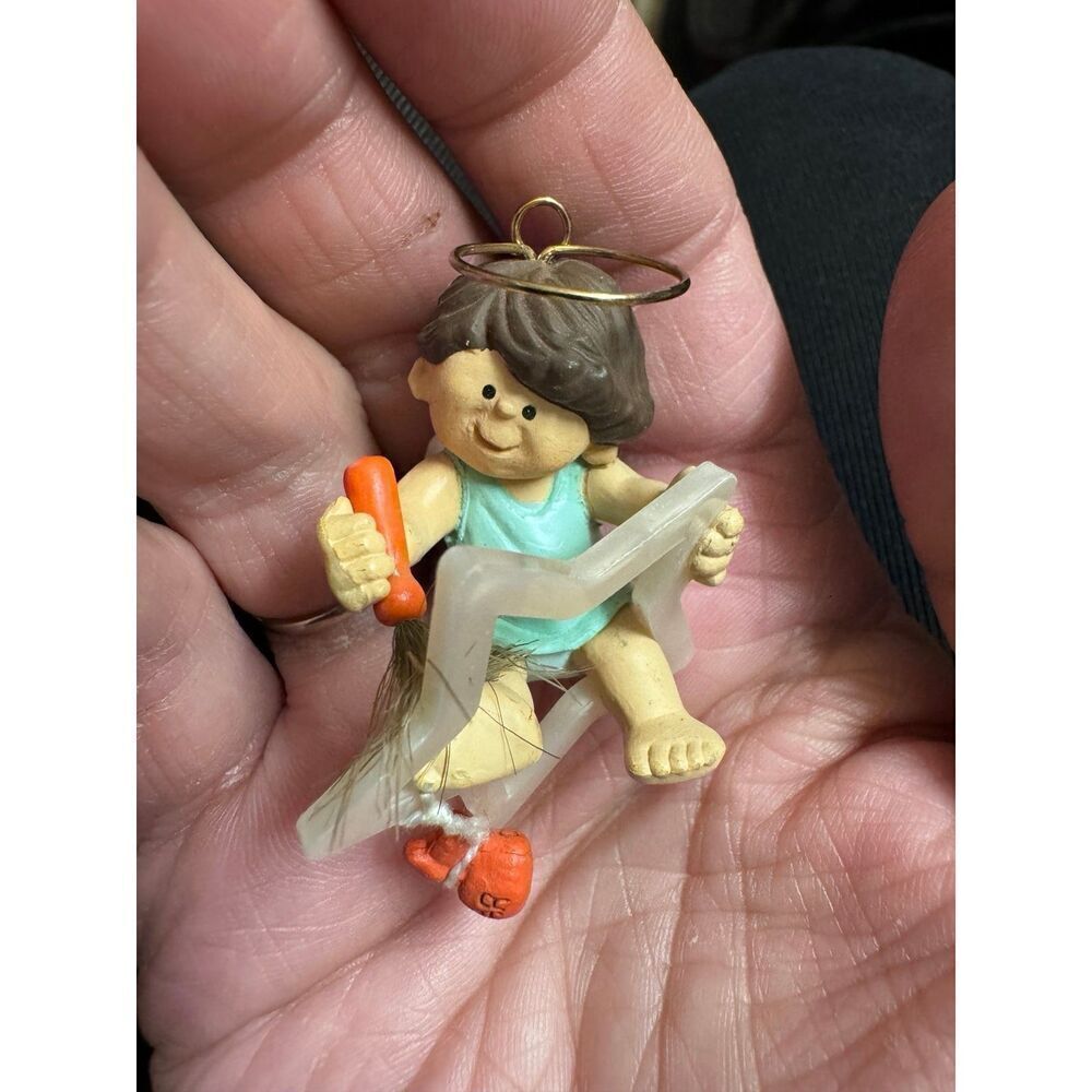 Stardust Angel 1985 Hallmark Ornament & 1987 BABY ANGEL CLEAR CLOUD UMBRELLA